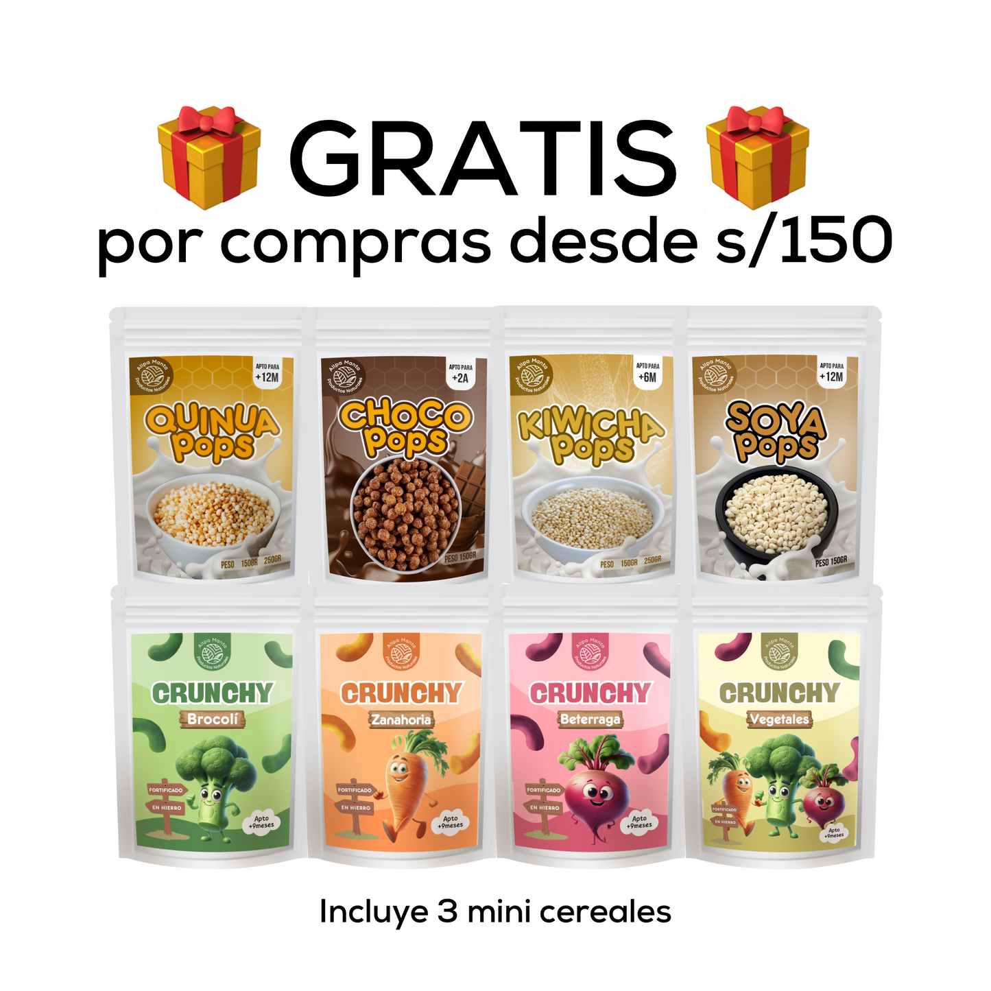 Gratis por compras desde s/150