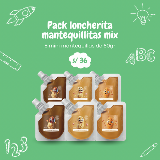 Pack: loncherita 6 mini de mantequillas de 50gr c/u